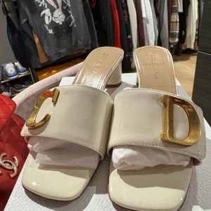 C'est Dior Heeled Slide White